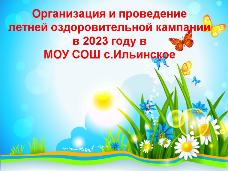 Организация и проведение летней оздоровительной кампании  в 2023 году в  МОУ СОШ с. Ильинское.